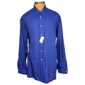 New Ermenegildo Zegna Blue Dress Shirt Men's Size 17 / 43XL $175 MSRP
